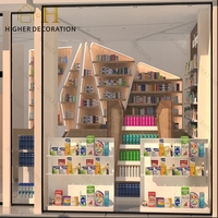 Présentoir de pharmacie design en acier inoxydable, mobilier de magasin médical, comptoir de pharmacie en bois