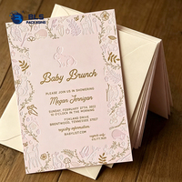 Invitations de luxe personnalisées imprimées, cartes de vœux gaufrées à l'or pour mariage, anniversaire, baby shower, fête, événement, papeterie