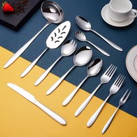 Ensemble de couverts en acier inoxydable épais 18/10, couteau, fourchette, cuillère, pour cuisine, restaurant, mariage