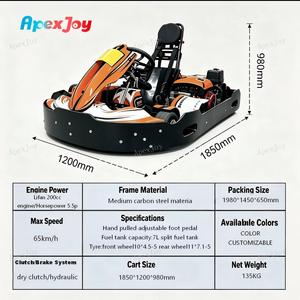 ApexJoy RACE GT PRO A1 - Go-<span class=keywords><strong>Kart</strong></span> a Gasolina de 200cc y 5.5HP, 65km/h, Freno de Disco Hidráulico, <span class=keywords><strong>Kart</strong></span> de Alquiler para Parques de Diversiones, Venta al por Mayor para Flotas B2B - Product Image 2