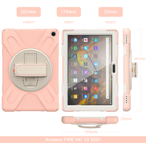 2021 enfants antichoc poignée couverture <span class=keywords><strong>Kindle</strong></span> Fire HD 10 11e génération étuis pour tablettes robuste silicone PC matériel de protection protection - Product Image 6