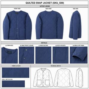 OEM Heren Gewatteerde Voeringjas Mat Nylon Stof Ronde Hals Knoopsluiting Lichtgewicht Casual Voeringjas Op Maat Merk - Product Image 4