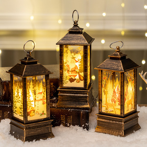 Lanternes décoratives en plastique avec anneau de suspension, motifs de dessins animés pour la nuit de Noël - Product Image 1