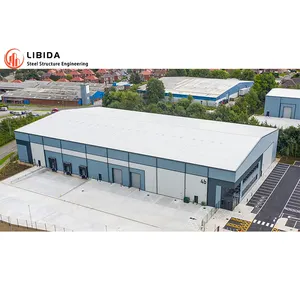 Armazém pré-fabricado de aço para hangar de fábrica, estrutura de armazém, fornecedor dourado da indústria, construção de estrutura metálica em aço leve