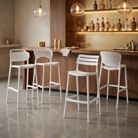 Chaise de bar haute en plastique certifiée BIFMA, vente chaude en gros d'usine, pour cuisine, restaurant, café, bar