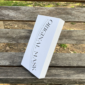 Customized white card envelope <b>mask</b> box, Instagram-style packaging box, one-piece rectangular white <b>eye</b> <b>mask</b> and scarf packaging - Product Image 1