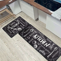 Tapis de sol de cuisine antidérapant en mousse PVC avec motifs géométriques et fleurs, forme rectangulaire, lavable, épaisseur 4 mm, style classique