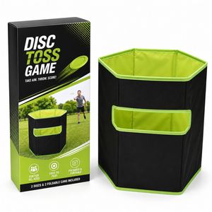 Jeu de lancer de disques volants OEM & ODM 2 en 1 avec paniers de récupération pliables pour l'extérieur, idéal pour les jeux en famille dans la cour et sur la pelouse - Product Image 1