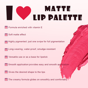 Tavolozza <span class=keywords><strong>rossetto</strong></span> personalizzato Pro lucidalabbra per il trucco di Halloween <span class=keywords><strong>rossetto</strong></span> <span class=keywords><strong>rosso</strong></span> opaco per le donne Labiales per la tinta delle labbra con Logo - Product Image 4