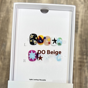 Darryson personnalisé résine couverture complète Nail Art peint à la main dessin animé <span class=keywords><strong>flamme</strong></span> étoiles doux Ins Style personnalisé amovible artificiel - Product Image 4