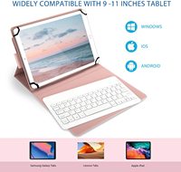 Étui en Cuir Universel avec Clavier Détachable Sans Fil pour Tablettes 9-10,1 Pouces (Compatible iPad, Samsung, Huawei, Kindle)