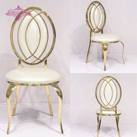 Chaise de mariage de luxe en acier inoxydable pour banquets d'hôtel et événements en plein air, durable, empilable, design moderne
