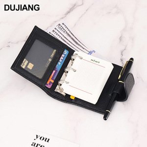 กระเป๋าใส่บัตรหนังแท้ Dujiang สีดำอเนกประสงค์ พร้อมที่ใส่ปากกา รุ่นสปริง 2024 - Product Image 1