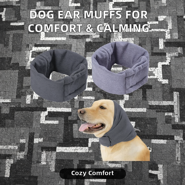 Dog Snood Ear Protectors Comfort Polyester Solid Noise Protection Hood Neck Ears Warmer Cover Anxiety Relief Calming