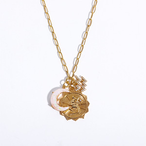 Collar con Colgante de Ópalo Girasol, Estilo Retro Vintage, Doce Signos del Zodiaco, Runas, Luna Nueva, Joyería de Ópalo que No se Destiñe - Product Image 4