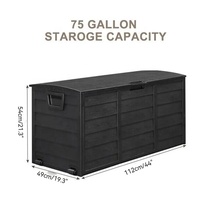Boîte de rangement de jardin en plastique de grande taille de 65 gallons, boîte à outils, organisateur de rangement divers avec roues et serrure pour patio