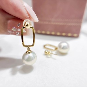 Accessoires en perles DIY, argent S925, boucles d'oreilles pendantes simples et tendance avec perles rondes de 9 à 13 mm, support vide 22626 avec clou d'oreille - Product Image 2