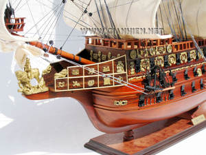 Barco de modelo de madera, modelo de artesanía de madera, buena calidad, cualquier cantidad, pedido, hecho en VIETNAM, entrega rápida - Product Image 2