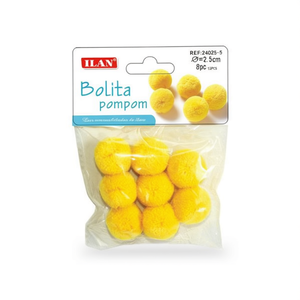 Pompon Ilan Bolita 2,5 cm Giallo in Lana per Decorazioni Artigianali - Product Image 2