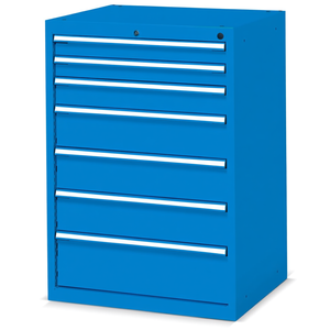 Fami Flexa Series <b>Drawer</b> Cabinet 7 <b>Drawers</b> 717x600x1000 Mm Blue Ral5012 <b>Tool</b> Storage - Product Image 3