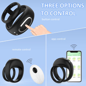 Anneau vibrant en silicone imperméable pour hommes, rechargeable par USB, avec 10 modes <span class=keywords><strong>de</strong></span> vibration pour une sensation améliorée - Product Image 6