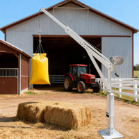 Grue portable en aluminium anodisé de 0,4 à 0,8 tonnes pour la récolte et le chargement, flèche télescopique, marquage CE, 360° °   Rotatif, Antirouille