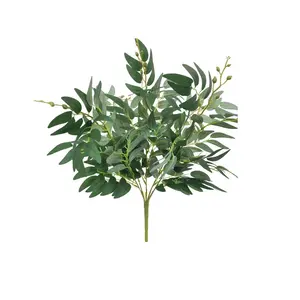 인공 실크 버드 나무 잎 긴 지점 녹색 가짜 식물 봄 웨딩 홈 장식 배열 액세서리 가짜 단풍