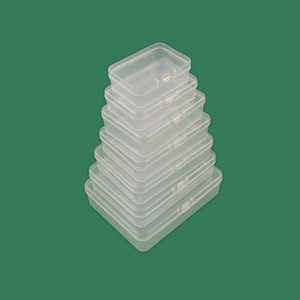 Cajas de Almacenamiento Rectangulares Transparentes con Tapas, Contenedor de Alimentos de Plástico PP, Caja de Almacenamiento de Escritorio, Tamaño Pequeño, Hasta 150 mm - Product Image 1