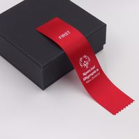 Vente en gros sur mesure Ruban personnalisé de luxe sublimé bleu satiné mat Ruban festonné de remise de diplômes Rubans de récompense pour médaille