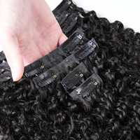 Extensions de cheveux invisibles à clipser en gros, extensions de cheveux humains naturels, clip-ins, cheveux bouclés africains 4C, 100% cheveux Remy à clipser