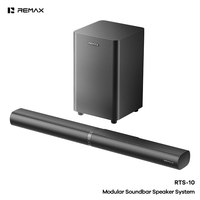 REMAX 2.1 Ch Modular Soundbar Speaker System Subwoofer Nirkabel yang Dapat Dilepas 120W BT 5.3 Input Ganda Speaker Remote