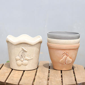 Uso domestico moderno grande vaso di fiori in plastica con pietra in resina addensata durevole Monstera luce di lusso sensazione High-End - Product Image 4