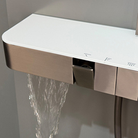 Vente chaude Gris Pluie Ensemble Complet En Laiton Moderne Salle De Bains Douche Robinet En Laiton Douche Salle De Bains Ensemble
