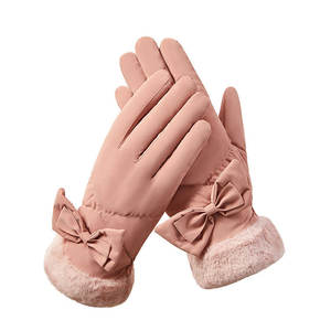 Gants chauds d'automne et d'hiver, épais et douillets, avec nœud mignon, pour l'extérieur, la conduite, pour femmes, compatibles écran tactile - Product Image 3