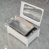 Offre Spéciale 9L Rectangle Blanc Équipement De Restauration Buffet Pots De Chauffage En Acier Inoxydable Réchauffeur De Nourriture Électrique