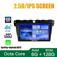 Radio mobil android, perangkat Headunit 9 inci untuk Mazda CX-7 2008-2015, Double 2 Din octa-core Quad Car navigasi GPS