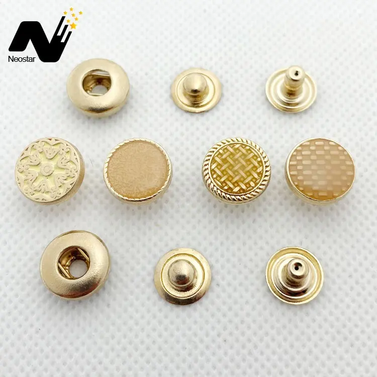Shirt men Buttons Stocking Gold Plating Button Metal Snap For Wholesale