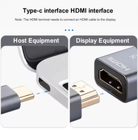 Câble adaptateur USB Type C vers HDMI femelle ULT-unite 4K avec gaine en PVC, connecteurs plaqués or, boîtier en alliage d'aluminium