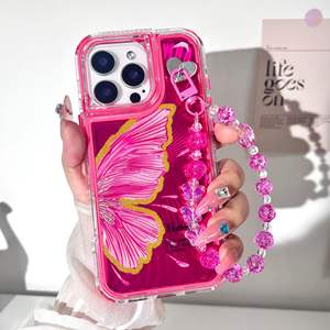 <span class=keywords><strong>Funda</strong></span> Triple para Teléfono con Cordón, Diseños de Mariposas Pintados con UV Personalizados, Venta Caliente en Sudamérica, <span class=keywords><strong>Funda</strong></span> para Teléfono al por Mayor de Fábrica - Product Image 2