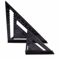 Règle d'angle 7 pouces en alliage d'aluminium Règle de mesure triangulaire impériale Boiserie Carré Triangle Rapporteur d'angle Mesure