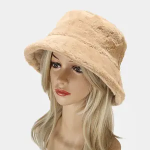 بيع بالجملة مخصص أزياء صلبة فرو صناعي أرنب تخفيضات هائلة الشتاء تقليد فرو صياد قبعة للنساء
