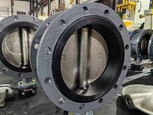 วาล์วผีเสื้อแบบมีหน้าแปลน ผลิตด้วยมือ วัสดุเหล็กหล่อ เหล็กกล้าคาร์บอน ผลิตอย่างมืออาชีพ ซีลนุ่ม แบบ Center Line - Product Image 2