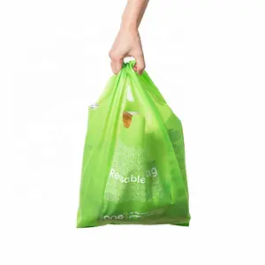 Reutilizável Pp não tecido saco biodegradável cortado pp não tecido mercearia compras não-tecido t-shirt saco não tecido