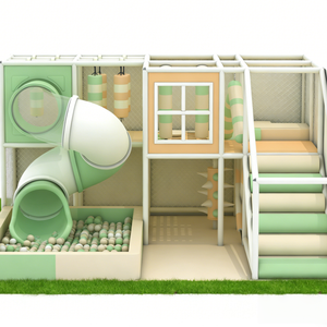 Équipement de jeu intérieur neutre tout-<span class=keywords><strong>en</strong></span>-un pour enfants, Château ludique avec toboggan rotatif, piscine à balles et aire de jeux souple, pour Play Cafe, centre commercial, école - Product Image 1