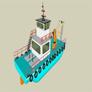 Cina cantiere navale su misura Multi-purpose pesca barca rimorchiatore chiatta barca/nave con ponte gru - Product Image 1