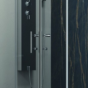 Kamalu KF6000S 170x70 cm angolo doccia con apertura scorrevole centrale 6mm vetro e telaio in alluminio per alberghi - Product Image 5