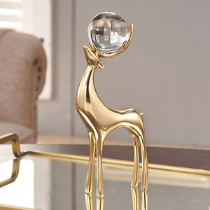 Cerfs en laiton massif 10 pièces, haute qualité, décorations de haute qualité pour meuble <span class=keywords><strong>TV</strong></span> et armoire à vin, salon, maison - Product Image 4
