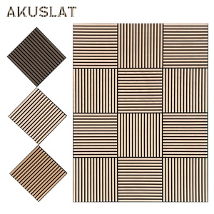 Akuslat Chinesische Modulare Akustikplatten-Fabrik Holzfurnier Eiche PET Akustik-MDF-Wandpaneele und -Platten - Product Image 2