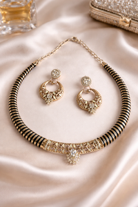 Conjuntos de Joyería de Oro, Collar de Plata con Diamantes, Conjunto de Joyería Elegante para Mujer, Regalos de Navidad, Diseño Tradicional Indio Hecho a Mano - Product Image 3