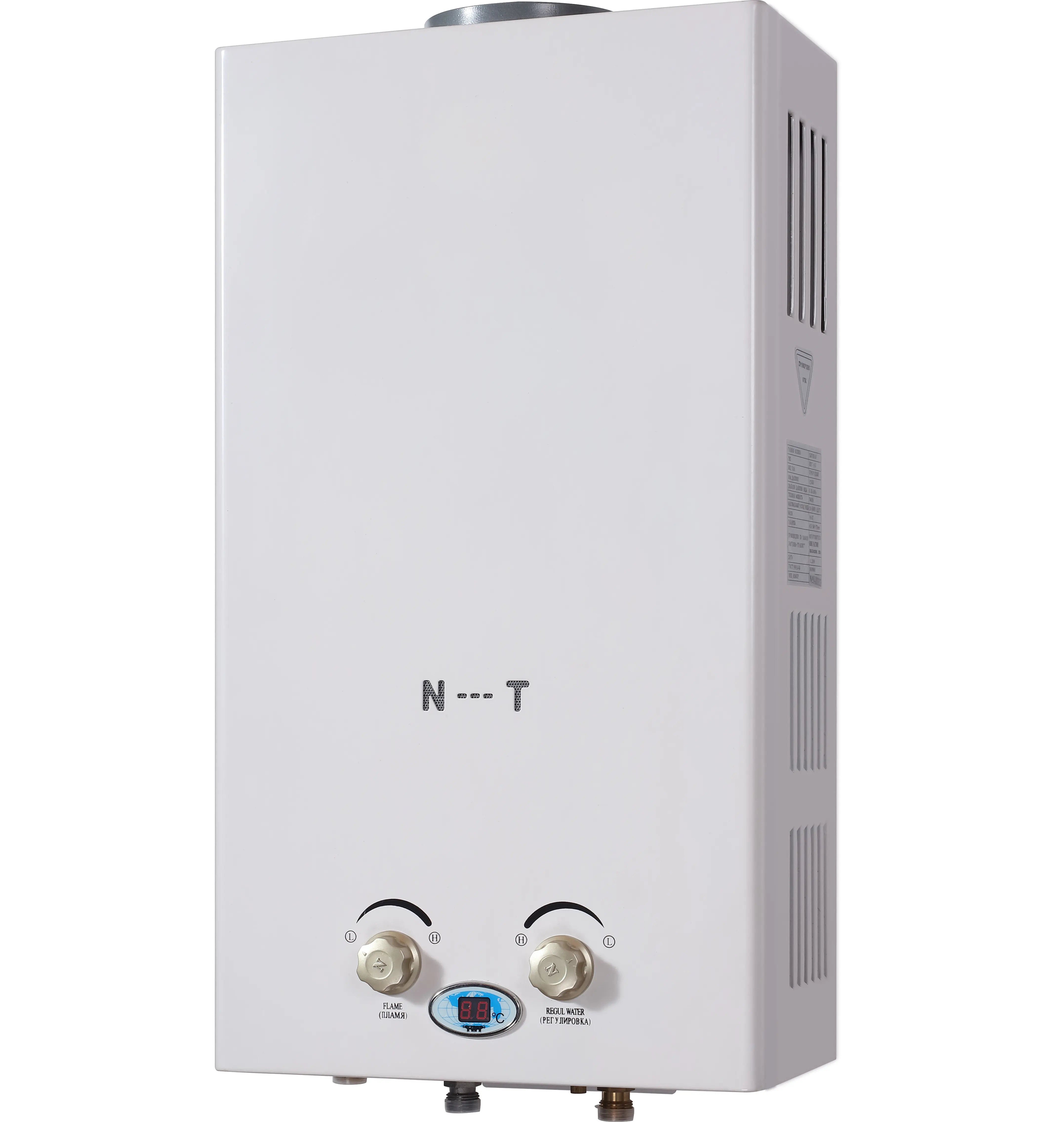 6L-24L NG LPG anlık gaz yakıtlı su ısıtıcısı ekran beyaz açık baca tipi gaz yakıtlı su ısıtıcısı